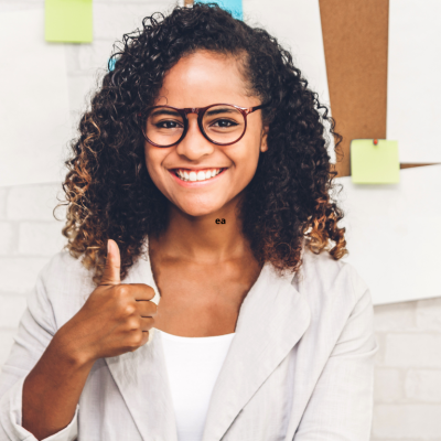Operations Manager African-American office woman thumb up